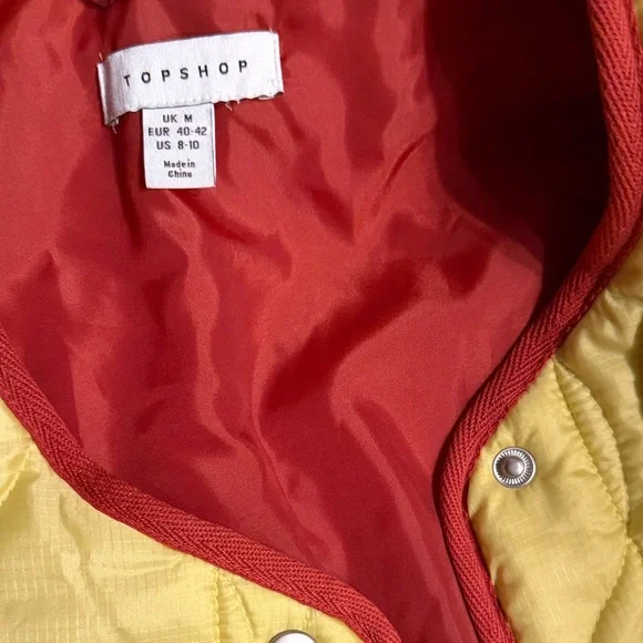TOPSHOP Yellow Quilted Jacket - Picture 5 of 7